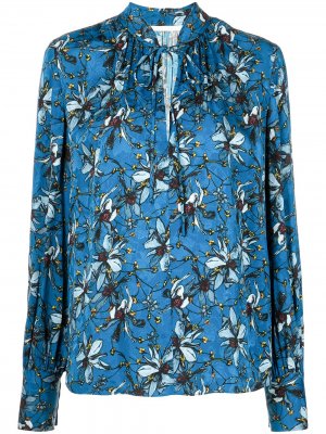 Блузка с цветочным принтом Jason Wu Collection. Цвет: синий
