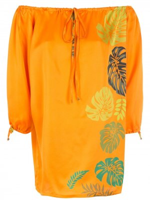 Платье мини с принтом Amir Slama. Цвет: оранжевый