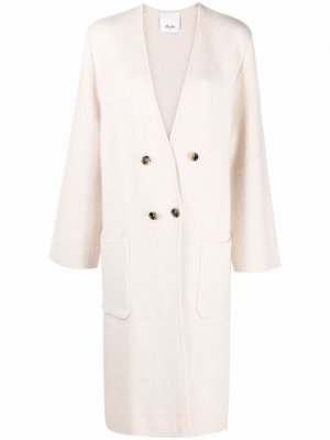 Кардиган-пальто с V-образным вырезом Allude. Цвет: бежевый