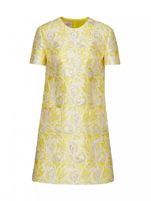 Короткое платье Iris из парчи , цвет yellow silver Valentino Garavani