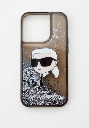 Чехол для iPhone Karl Lagerfeld 14 Pro, с жидкими блестками. Цвет: серый