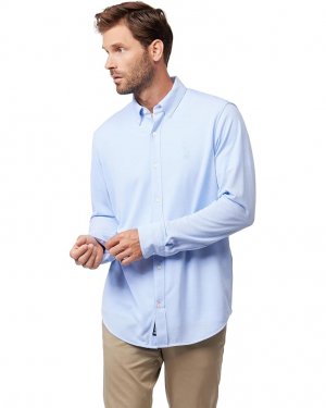 Рубашка Astor Knit Oxfod Long Sleeve Shirt, цвет Jet Stream Psycho Bunny