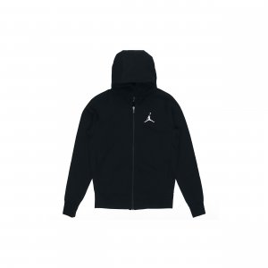 Embroidered Knit Hooded Jacket Men Outerwear Black AH3932-010 Jordan