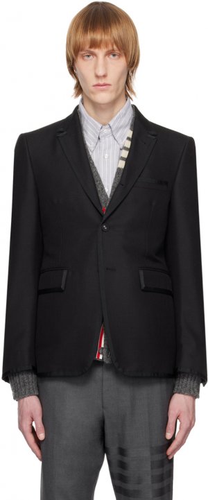 Черный однобортный пиджак Thom Browne