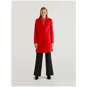 Пальто , размер 42, красный UNITED COLORS OF BENETTON. Цвет: черный