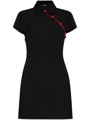 Короткое платье Bellini с воротником-стойкой De La Vali. Цвет: черный