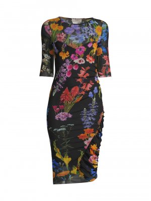 Платье Shadow с рюшами и цветочным принтом , разноцветный Fuzzi