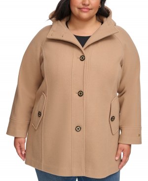 Женское однобортное пальто больших размеров с капюшоном Tommy Hilfiger
