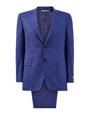 Шерстяной костюм с добавлением волокон шелка и льна CANALI. Цвет: синий