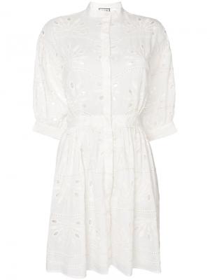 Платье-рубашка с вышивкой Paul & Joe. Цвет: белый