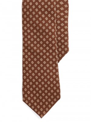 Шелковый галстук с геометрическим рисунком , коричневый Ralph Lauren Purple Label