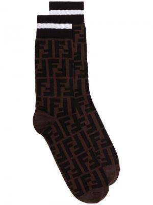 Эластичные носки с логотипом Fendi. Цвет: черный