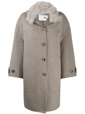 Пальто с контрастным воротником Manzoni 24. Цвет: серый