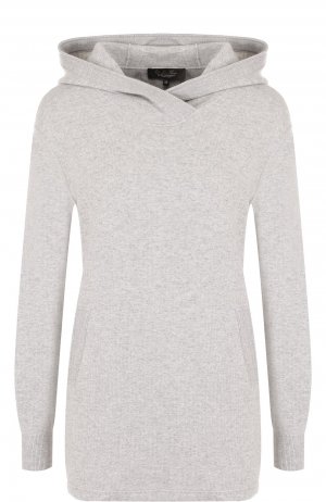 Кашемировый пуловер с капюшоном и контрастной отделкой Loro Piana. Цвет: серый