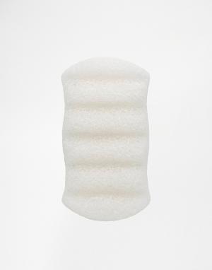 Белая губка для ванной с 6 бороздками Konjac Sponge CO. Цвет: pure white