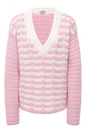 Шерстяной свитер Miu. Цвет: розовый