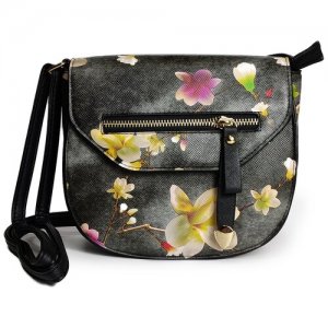 Небольшая элегантная женская сумка-кроссбоди, твердая, из экокожи с легким цветочным принтом, цвет белый LoveDream. Цвет: белый/бежевый