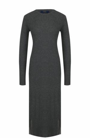 Шерстяное платье-миди с длинным рукавом Polo Ralph Lauren. Цвет: серый