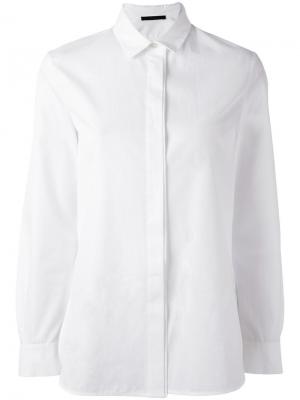 Рубашка с потайной застежкой Les Copains. Цвет: белый