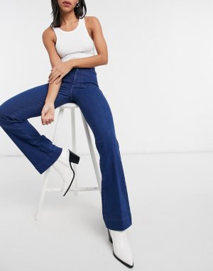 Расклешенные джинсы цвета индиго с завышенной талией -Голубой Wrangler