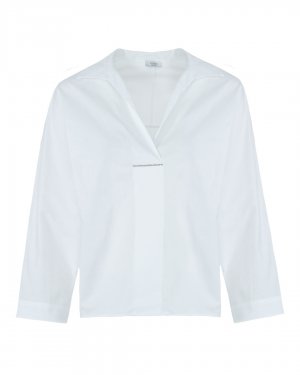 Хлопковая блуза Peserico. Цвет: белый