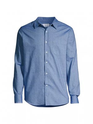 Постиранная оксфордская рубашка с длинными рукавами , синий Onia