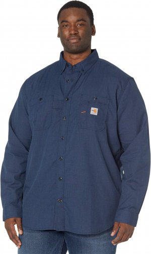 Огнестойкая рубашка оригинального кроя Big & Tall с длинными рукавами и пуговицами спереди , темно-синий Carhartt