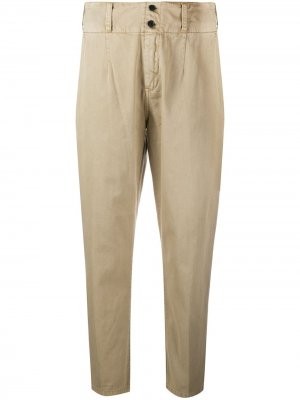 Укороченные брюки с завышенной талией Current/Elliott. Цвет: желтый