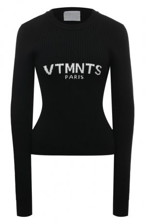 Шерстяной пуловер VTMNTS. Цвет: чёрный