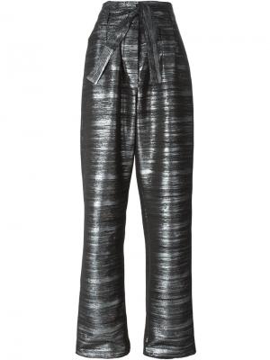 Широкие брюки с металлическим отблеском Jean-Paul Lespagnard. Цвет: металлический