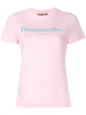 Футболка с логотипом Dimanche Jour/Né. Цвет: розовый и фиолетовый