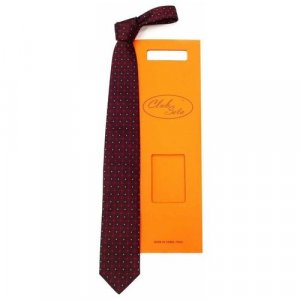 Вишневый удлиненный галстук в мелкий красный и белый узор Club Seta 820862 ClubSeta. Цвет: красный