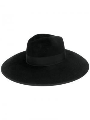 Широкополая шляпа с логотипом Gucci. Цвет: чёрный
