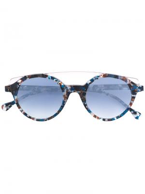 Круглые солнцезащитные очки с узором Res Rei. Цвет: синий