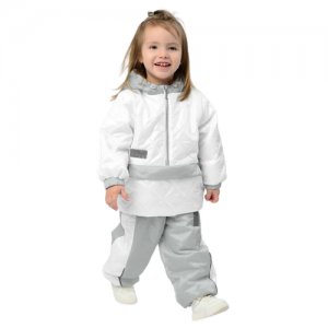Комплект ( Куртка + брюки ), Демисезон, Белый серебро, арт. 417Т (80 см) MaLeK BaBy. Цвет: белый