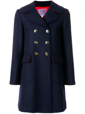 Двубортное пальто Alexa Chung. Цвет: синий