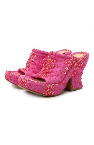 Текстильные мюли Wedge Bottega Veneta. Цвет: розовый