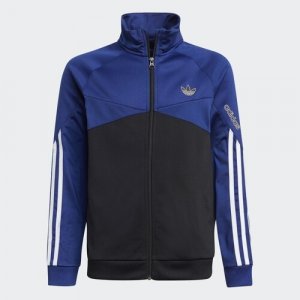 Олимпийка , размер 152, синий, черный adidas Originals. Цвет: синий/черный