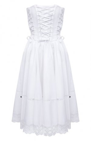 Хлопковое платье Dolce & Gabbana. Цвет: белый