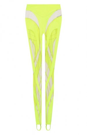 Леггинсы со штрипками Mugler. Цвет: зелёный