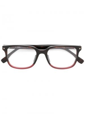 Очки в квадратной оправе Fendi Eyewear. Цвет: коричневый