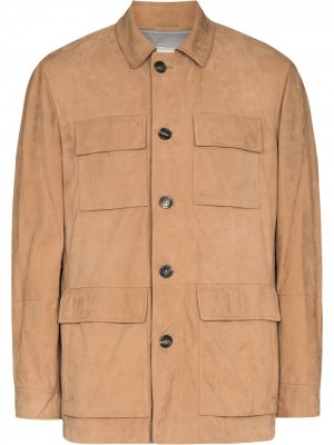 Multi-pocket shirt jacket Brunello Cucinelli. Цвет: коричневый