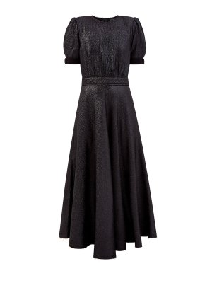 Платье из тонкой шерсти и шелка с мерцающей нитью ламе Vika Gazinskaya. Цвет: черный
