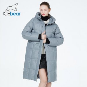 2023 зимнее женское модное пальто с капюшоном, теплая и ветрозащитная парка на молнии, свободные женские куртки GWD22558I ICEbear