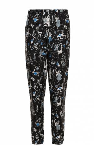 Шелковые домашние брюки с принтом Dolce & Gabbana. Цвет: синий