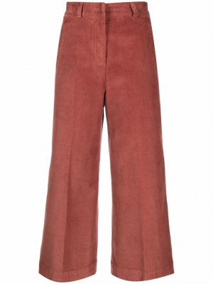 Укороченные вельветовые брюки Pt01. Цвет: коричневый