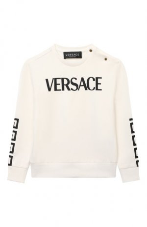 Хлопковый свитшот Versace. Цвет: белый