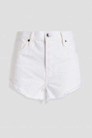 Потертые джинсовые шорты FRAME, белый Frame