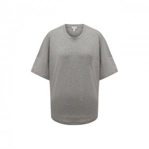 Хлопковая футболка Loewe. Цвет: серый
