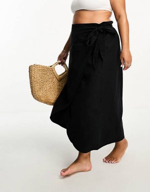 Черная пляжная юбка-саронг Curve Vero Moda
